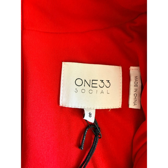 One33 Social Red Sequin Tiered Long Sleeve Mini Dress Size 8 NWT $395 - Picture 6 of 10
